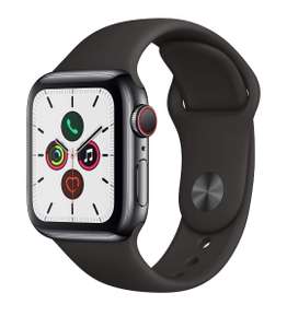 Montre connectée Apple Watch Series 5 - GPS + Cellular, 40 mm, Acier bracelet Sport, noir