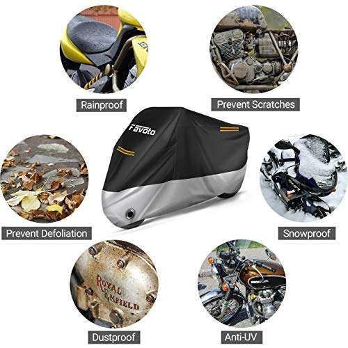 Housse de Protection Imperméable pour Moto Favoto 210D - 265x105x125cm (différentes tailles et couleurs)