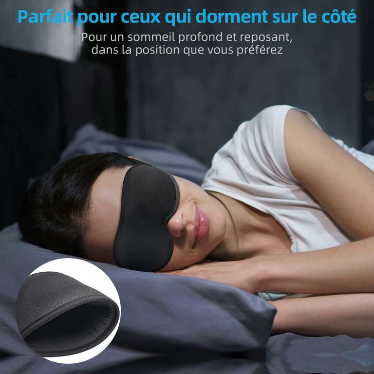 Masque de Nuit 3D en soie - Noir (Prévoyez et Économisez, Vendeur Tiers)