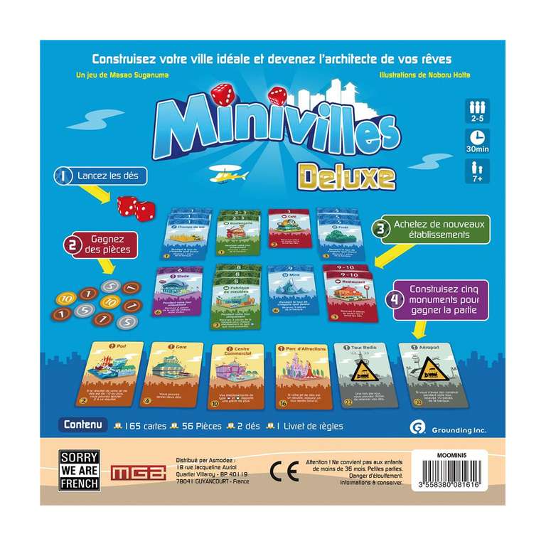 Jeu de Société Minivilles Deluxe - 2 à 5 joueurs, 7 ans et +