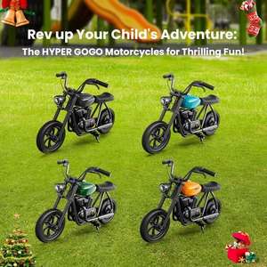 Moto électrique pour enfants Hyper Gogo Pioneer 12 Basic Edition 24 V 5,2 Ah 160 W avec pneus 12'x3', 12 km haut de gamme - Orange