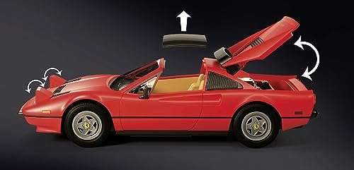 Playmobil 71343 Famous Cars Magnum, PI Ferrari 308 GTS Quattrovalvole, super voiture de sport, objet de collection