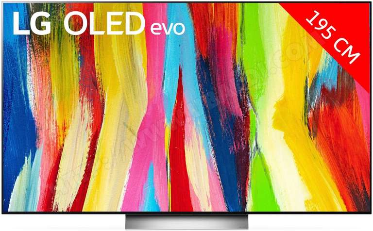 TV 77" LG OLED77C25 (2022) - OLED, 4K UHD, Dolby Vision IQ, Dolby Atmos, HDMI 2.1, Smart TV (Via ODR de 200€)