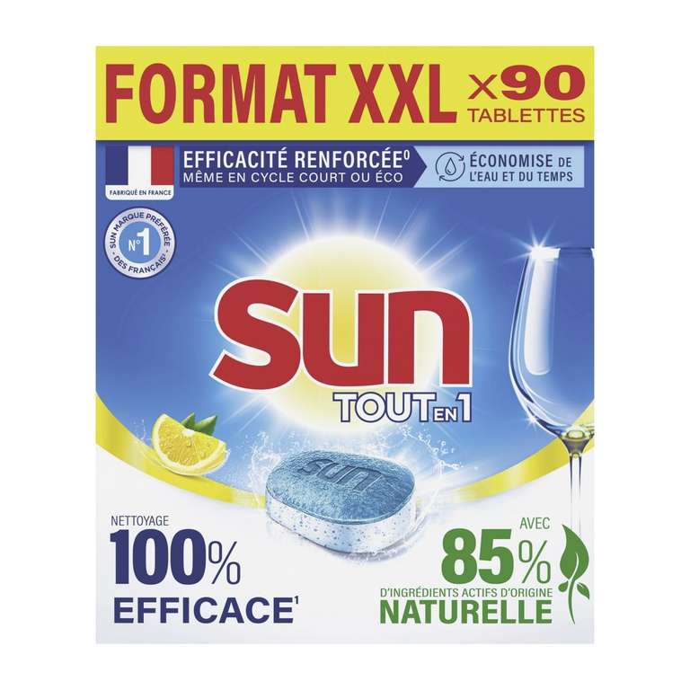 Boite de 90 tablettes lave vaisselle Sun Tout en 1 (via 15.02€ sur