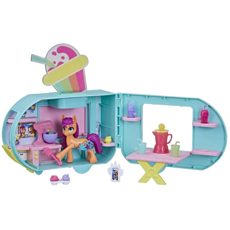 Jouet My Little Pony, Coffret Sunny Starscout Camion de Smoothies, Poney Hoof to Heart