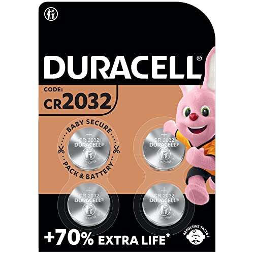 Lot de 4 piles bouton Duracell (DL2032/CR2032) - Lithium 3V (Vendeur tiers)