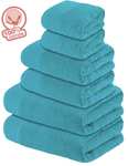 Lot de 6 serviettes éponges 100% cotton (320g/m2) - plusieurs coloris et variétés