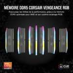 Kit mémoire RAM Corsair Vengeance RGB (CMH32GX5M2B6000Z30K) - 32 Go (2 x 16 Go), DDR5, 6000MHz, CL30 AMD EXPO