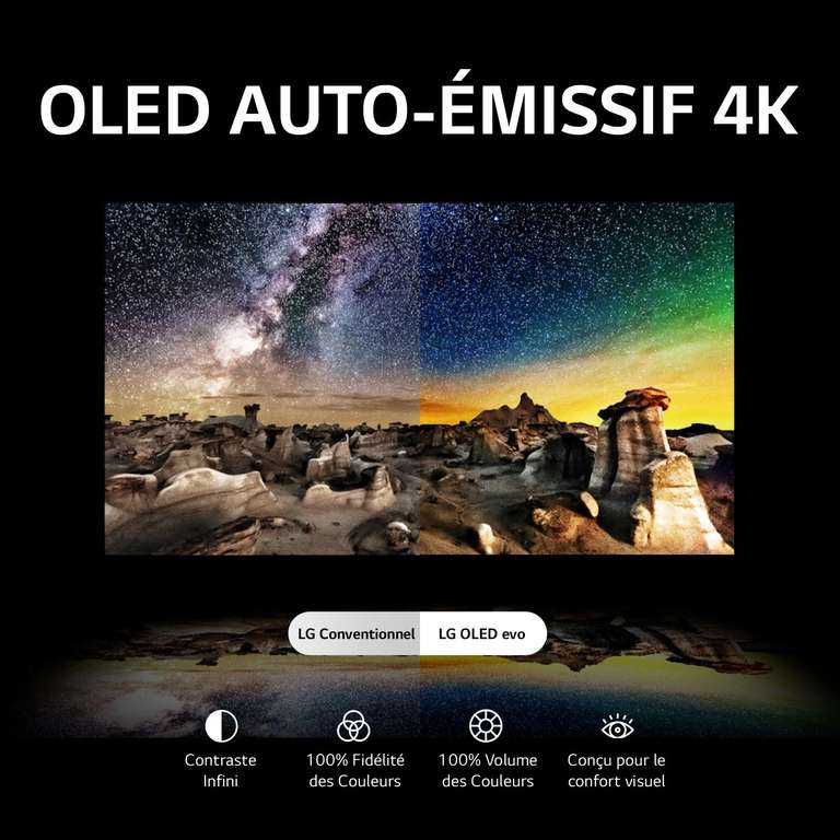TV 65" OLED LG OLED65C3 2023 - 4K, HDR, Smart TV, HDMI 2.1, Dolby Vision IQ, Dolby Atmos (Via ODR de 300€)