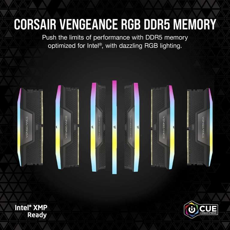 Kit de mémoire RAM Corsair Vengeance RGB (CMH32GX5M2X7200C34) - 32 Go (2 x 16 Go), DDR5, 7 200 MHz, C34