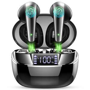 Écouteurs Bluetooth Ordtop - 5.3 HiFi Stéréo, Antibruit, IP7 Étanche, Écran LED, Contrôle Tactile (via coupons - vendeur tiers)