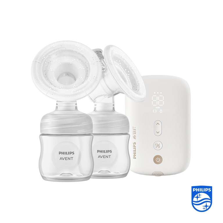 Tire-lait électrique sans fil rechargeable avec sachets de conservation, 2 Biberons, Philips Avent