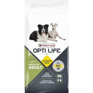 Paquet de 12.5kg de croquettes Opti Life pour chien adulte (10 à 25 kg) - Poulet/Riz, sans gluten (shop-in-touraine.fr)