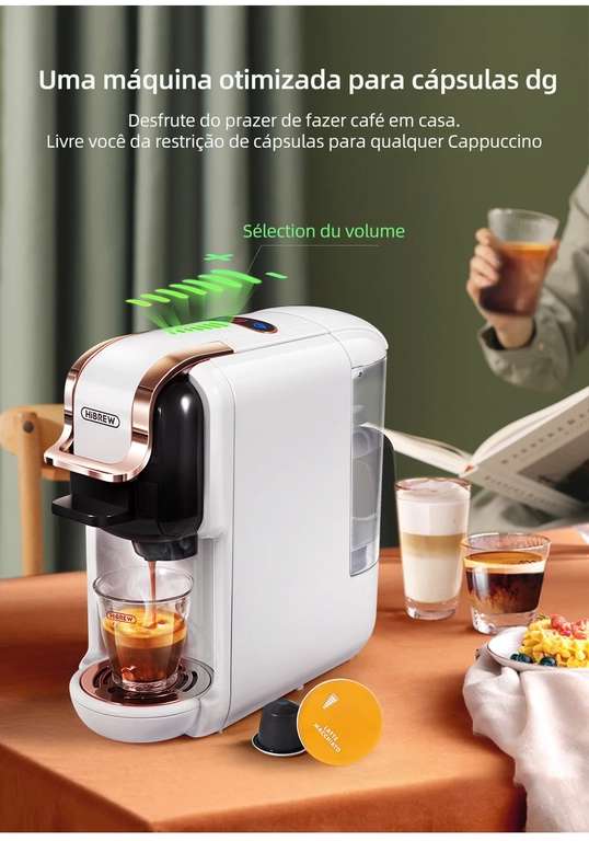Machine à café HIBREW H2B , chaud et froid, Dolce Gusto, Nespresso, capsule ESE, café moulu,Kcup 19 bars (Stock Pologne)