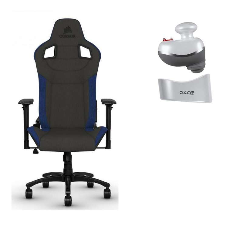 Fauteuil gaming Corsair T3 Rush Fabric Gaming Chair - Bleu/Noir + Appareil de massage par percussion GM001