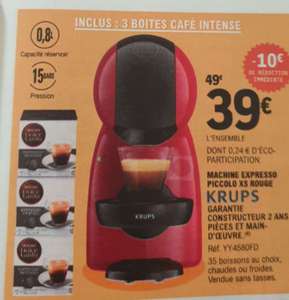 Machine à capsules Krups Dolce Gusto Piccolo XS YY4580FD + 3 Boites de 12 Capsules de café Nescafé Dolce Gusto