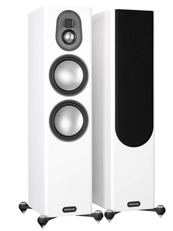 Paire d'Enceintes Colonne - Monitor Audio Gold 300 5G - Blanc Laqué ou Dark Walnut