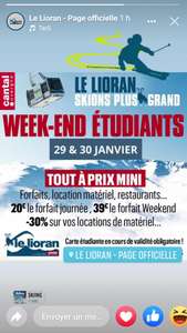 [Étudiants] Sélection d'offres promotionnelles - Ex : forfait Journée - station de ski Le Lioran Laveissière (15)