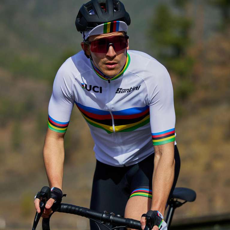Sélection d'articles en promotion - Ex: Maillot Vélo Route homme Santini Uci Champion du monde