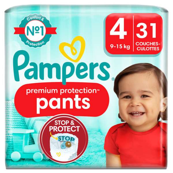 Paquet de Pampers Premium protection pants - Différentes tailles (via 14,32€ sur carte fidélité et ODR Pampers 3€)