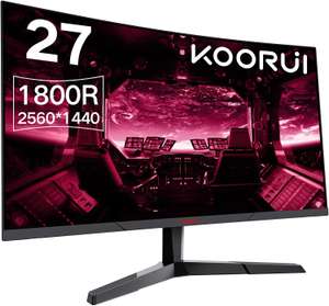 Écran PC Incurvé 27'' Koorui (27E6QC) - Dalle VA, Résolution QHD (2560X1440), 144HZ (Vendeur Tiers)