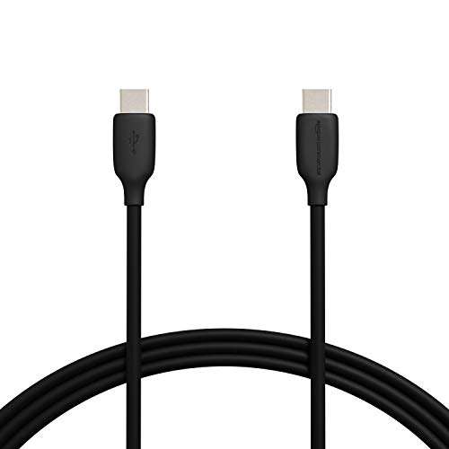 Lot de 2 câbles USB-C (certifié USB-IF) Amazon Basics - 1,83 mètres, Noir