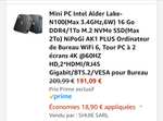 [PRIME] Mini PC Intel Alder Lake-N100(Max 3.4GHz,6W) 16 Go DDR4/1To M.2 NVMe SSD NiPoGi AK1 PLUS WiFi 6 (vendeur tiers - via coupon)