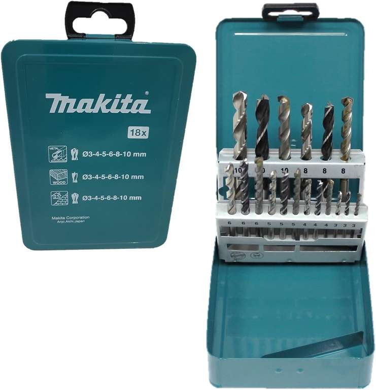 Coffret de 18 forets Makita D-46202 pour bois, acier et béton