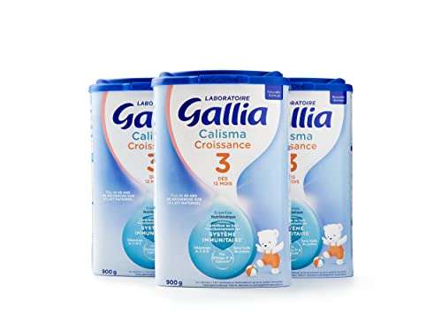 Lot de 3 boites de lait bébé 3ème âge en poudre Gallia Calisma 3 Croissance