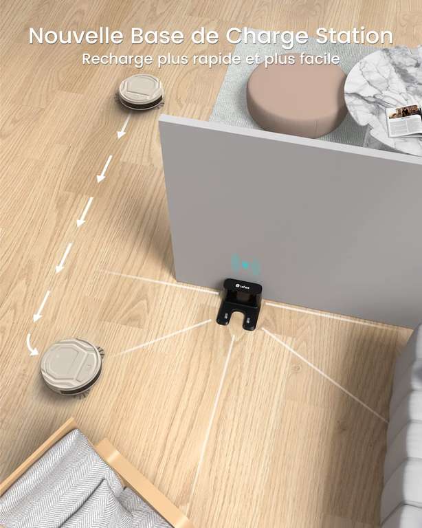 Aspirateur Robot Lefant- 2200Pa, 55dB, Connecté avec WiFi/Bluetooth/Alexa (vendeur tiers, via coupon)