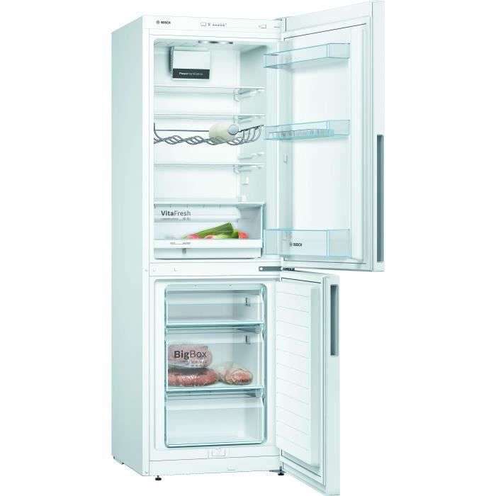 Réfrigérateur congélateur Bosch KGV33VWEAS - 286L (192+94) - Froid brassé low frost - L 60cm x H 176cm - Blanc - Classe Energétique E