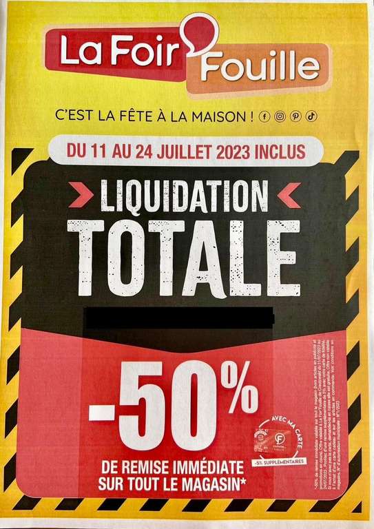 Liquidation totale avant travaux tout le magasin a -50% - La Foir'Fouille de Creutzwald (57)