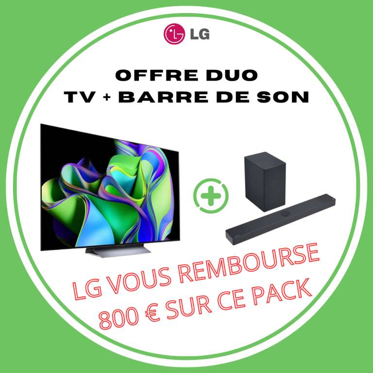 Pack LG OLED 77C3 + barre de son SC9S (via ODR 800€)