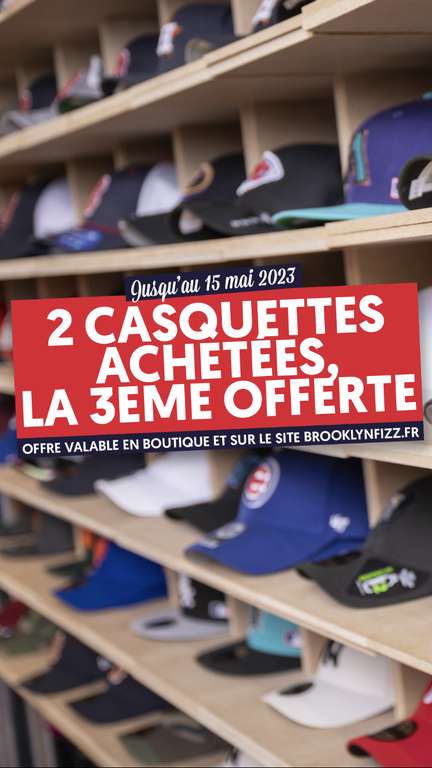 2 casquettes achetées = la 3ème offerte (brooklynfizz.fr)