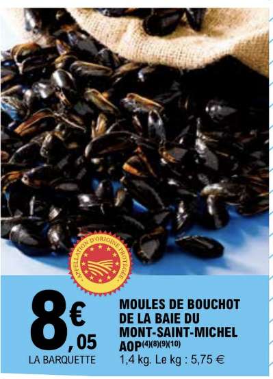 Barquette de 1.4 kg de moules de bouchot AOP Mont-Saint-Michel - Roques (31)