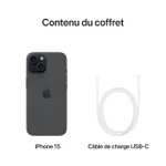 Apple iPhone 15 (128 Go) - Noir (Via coupon)