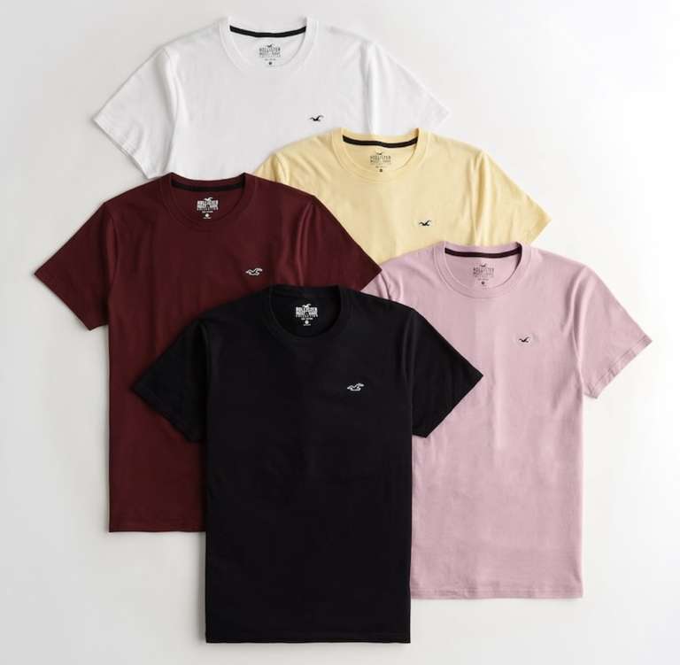 [Club Cali] Lot de 5 t-shirts Hollister pour Homme - Tailles XS à XXL