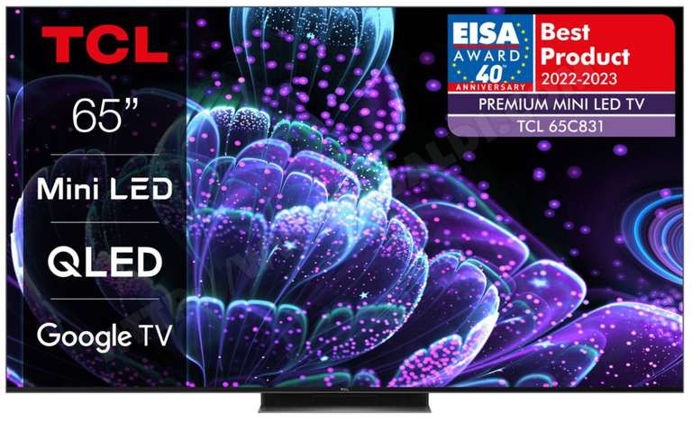 TV MiniLED QLED 65" TCL 65C831 - 4K UHD, 144Hz, Google TV (via ODR de 150€)