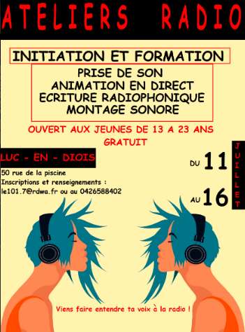 Ateliers radio : initiation et formation gratuite sur réservation pour les 13/23 ans à Luc-en-Diois (26)