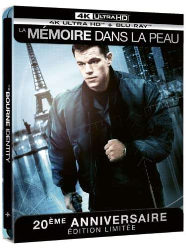 La Mémoire dans la Peau (The Bourne Identity) - 4K UHD + Blu-Ray boîtier Steelbook en Édition 20ème Anniversaire