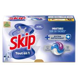 Lessive Capsule Skip 3 en 1 Hygiène 36 capsules (via 11,59€ sur la carte de fidélité)