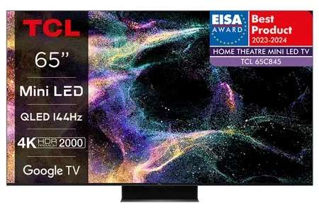 TV 65" TCL 65C845 - QLED Mini, 4K UHD, Smart TV 2023 (via ODR de 100€)
