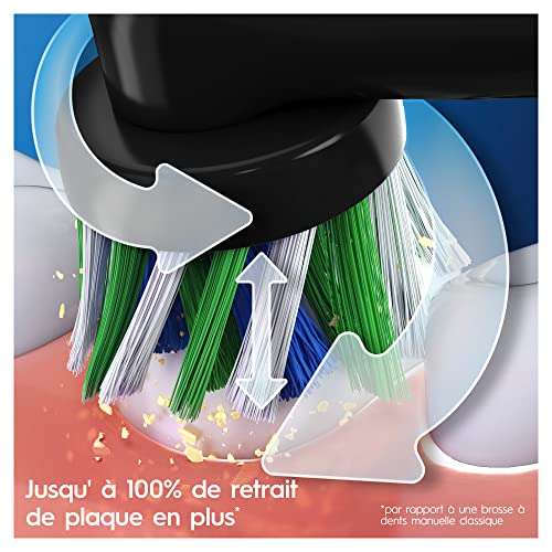 Brosse à dents électrique Oral-B PRO 750 Rechargeable avec 1 Brossette et 1 Étui De Voyage Offert