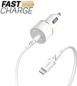 Chargeur allume-cigare Otterbox USB C 18W + cable USB C-Lightning Blanc