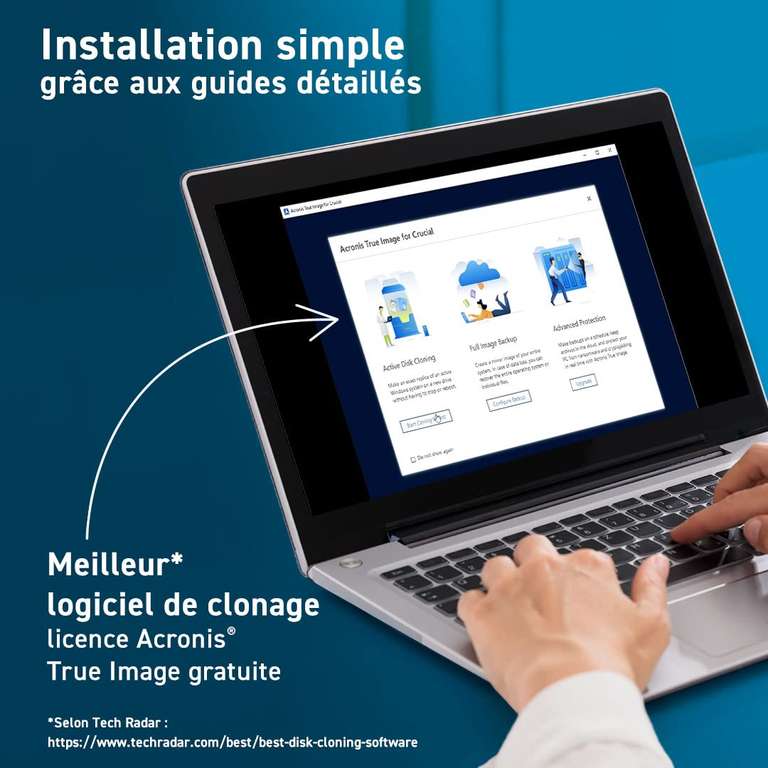 SSD interne M.2. NVMe Crucial P3 - 4 To, Édition Acronis (via coupon 25€)