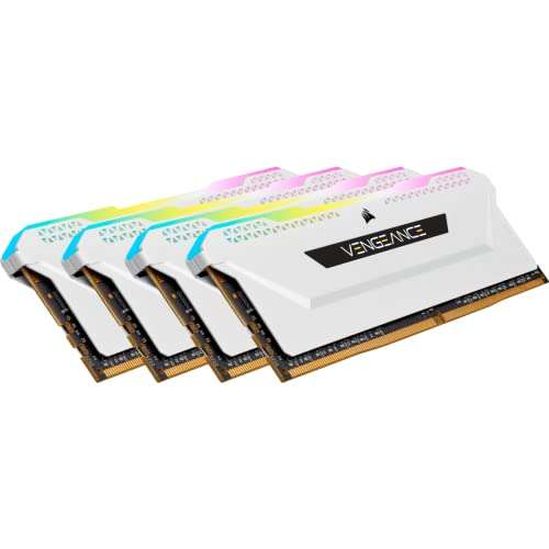 Kit de mémoire Vengeance RGB Pro SL (‎CMH32GX4M4E3200C16W) 32 Go (4 x 8 Go) DDR4-3200 CL16 - Blanc