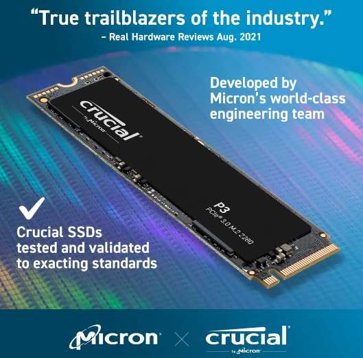Disque dur SSD CRUCIAL P3 Plus 1 To PCIe 4.0 NVMe M.2 2280 - Cdiscount  Informatique