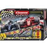 Circuit de course Carrera GO!!! Speed Grip - 2 x voiture miniature Mercedes et Ferrari & 2 x manette bouton Turbo