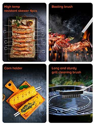 Ustensiles Barbecue Bluefire - 20 Pièces Kit Barbecue avec Brosse (Vendeur Tiers)