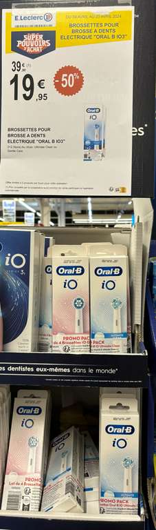 Lot de 4 brossettes Oral-B io Ultimate Clean ou Gentle Care